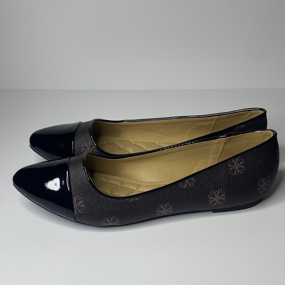 Avon Black and Brown Patterned Flats